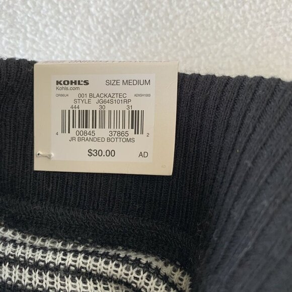 SO® Medium Black White Aztec High-Rise Sweater Leggings Juniors New - Picture 10 of 13